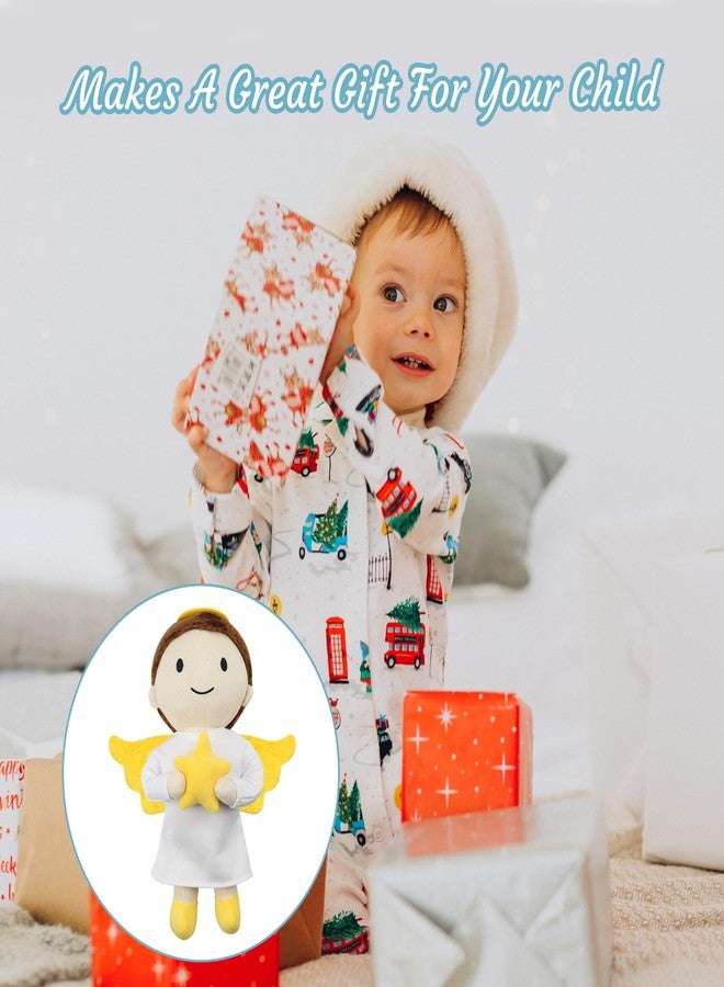 free-space Angel Plush Doll Boy/Girl Baptism Gifts Guardian Angel Doll Toy (Boy) - Image 4